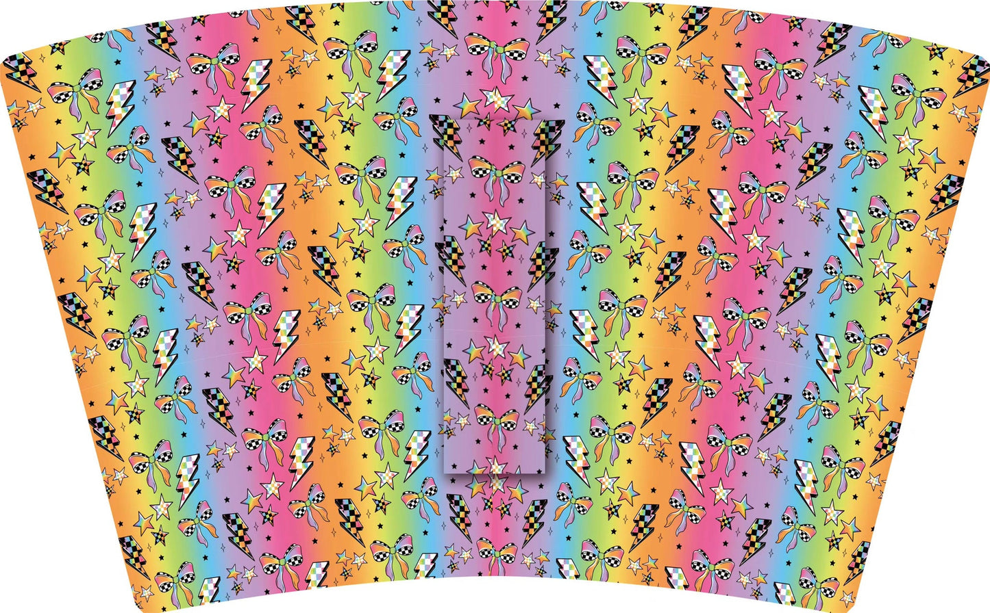 RAINBOW CHECKER BOWS, LIGHTENING &STARS (TALL) RETAIL