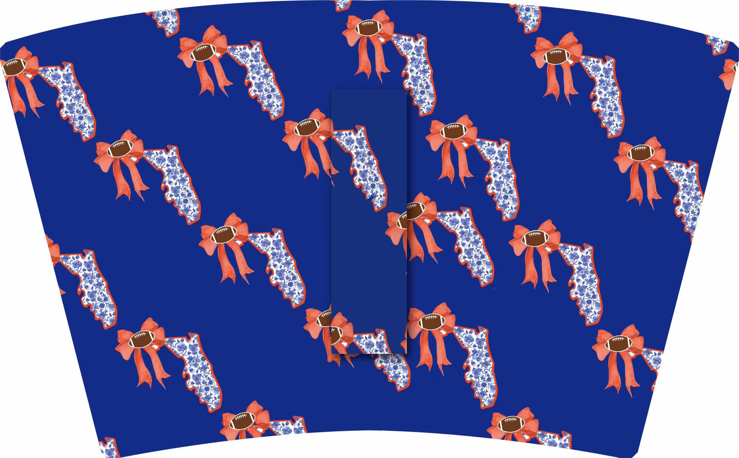 Blue & Orange FL STATE WITH BOWS TALL RETAIL