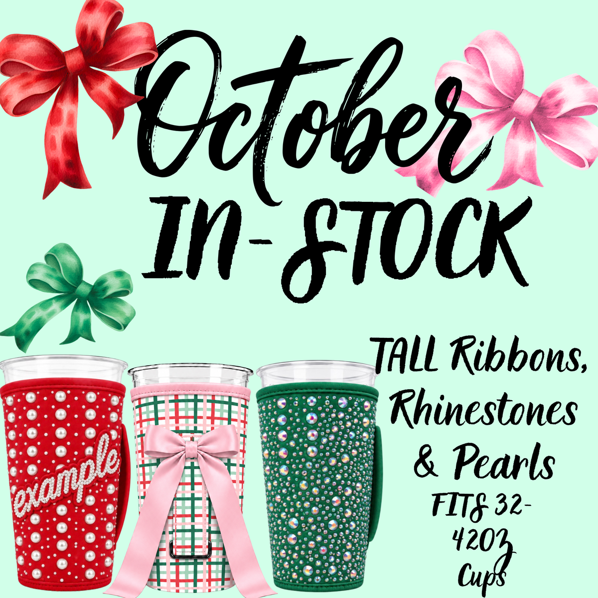 Mid October Pre-Order - Tall Ribbons, Rhinestones & Pearls