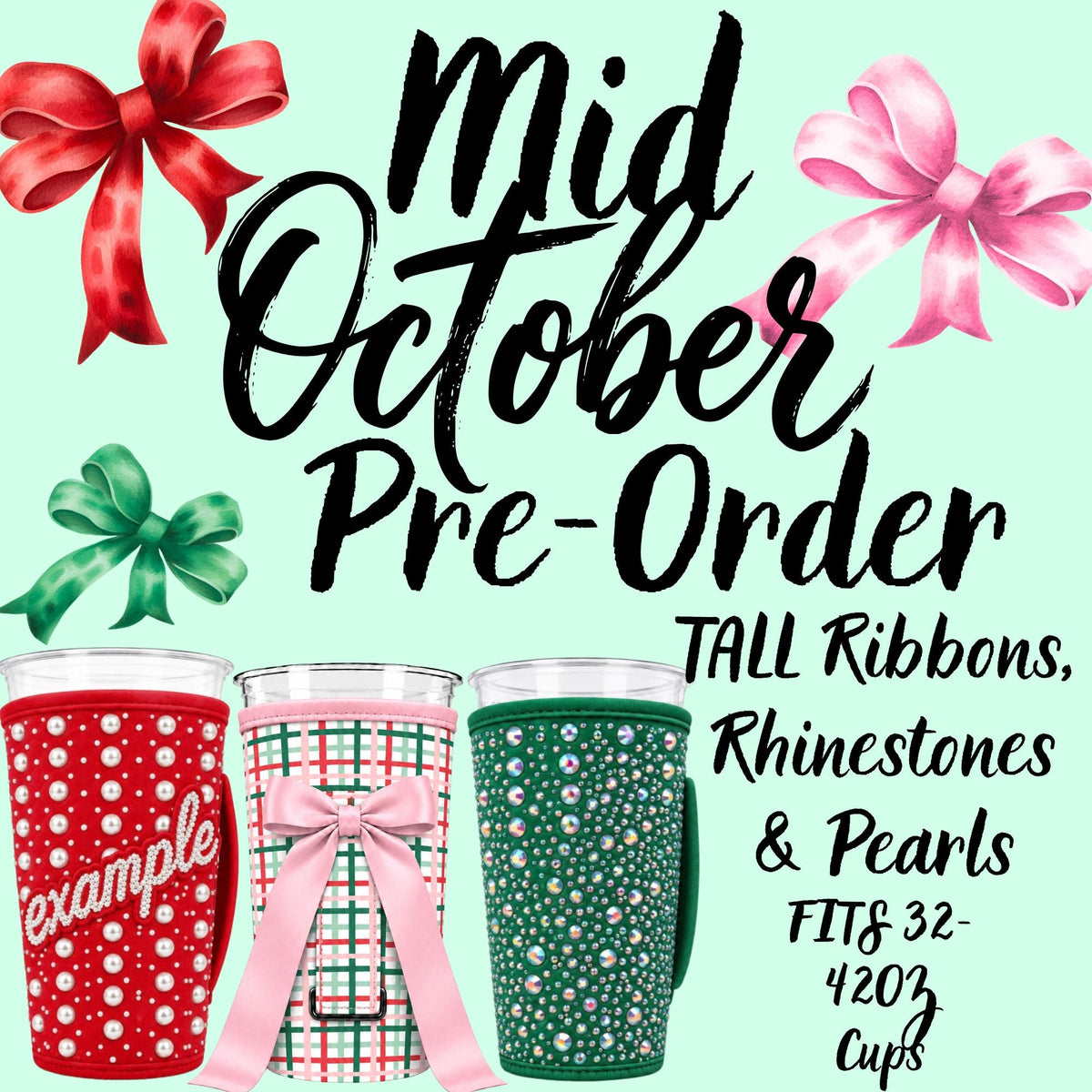 Mid October Pre-Order - Tall Ribbons, Rhinestones & Pearls