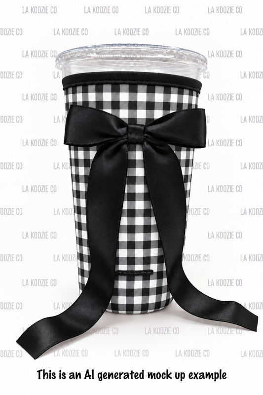 (LATE NOVEMBER PRE-ORDER)SMALL BLACK GINGHAM with handle  BLACK Bow (TALL ONLY)