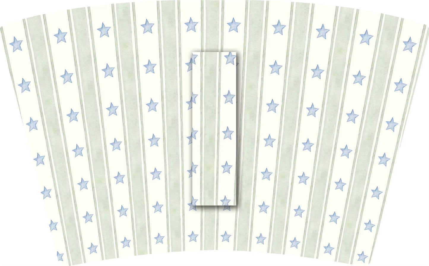 Sage Green Stripes & Blue Stars