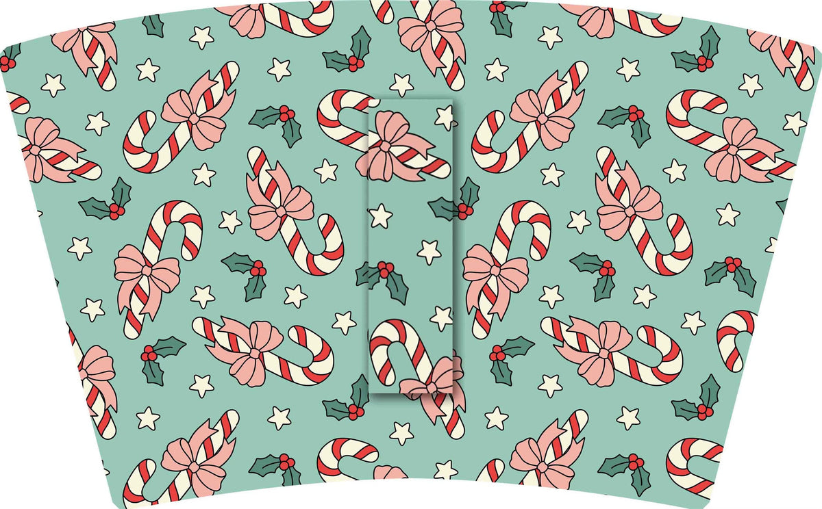 (MID OCTOBER PRE-ORDER) Christmas-Green Candy Canes & Stars (TALL ONLY)