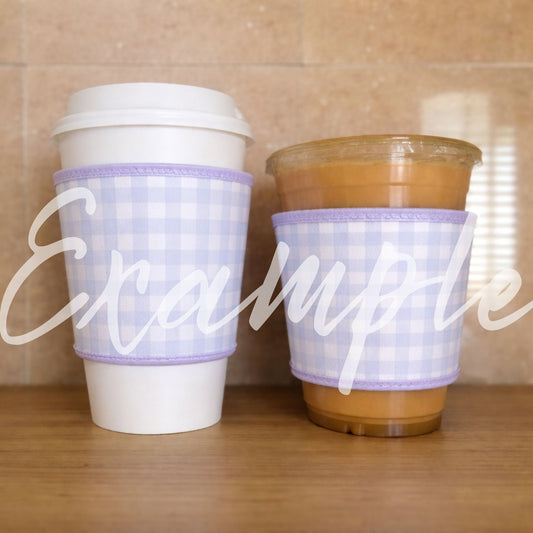 Coffee Sleeve Blue Gingham