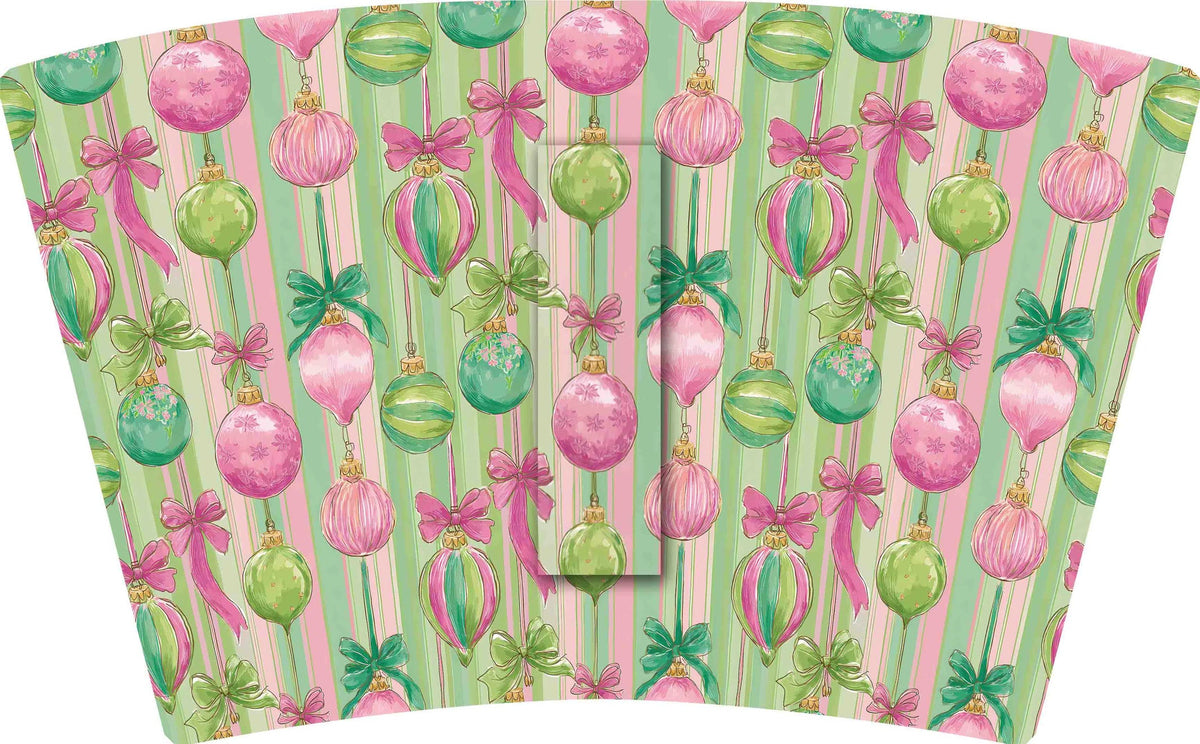 (MID OCTOBER PRE-ORDER) Christmas-Green & Pink Stripes Ornaments (TALL ONLY)