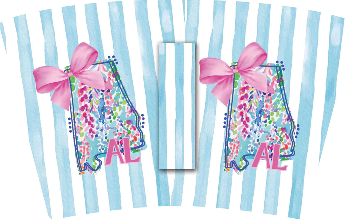 (MID OCTOBER PRE-ORDER) 
State-Alabama Stripes & Bows (TALL ONLY)