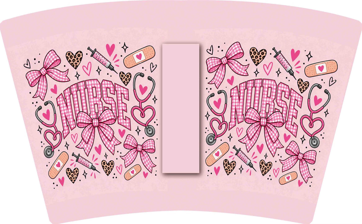 (MID OCTOBER PRE-ORDER)   Nurse-Pink Gingham Bow (TALL ONLY)