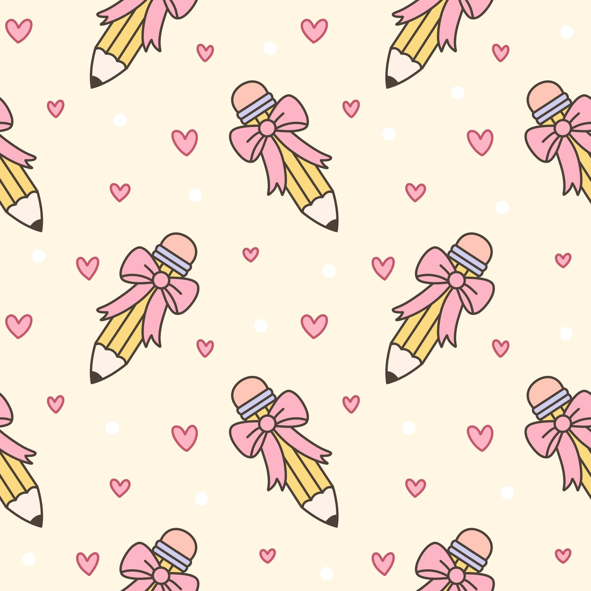(MID OCTOBER PRE-ORDER) Teacher- Pencils, Bows & Hearts   (SHAKE SIZE)