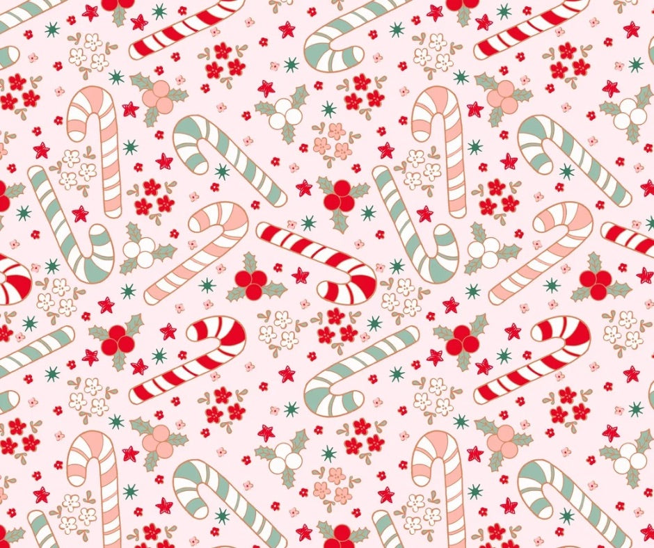 Christmas Pink Floral Candy Canes TALL & KIDS