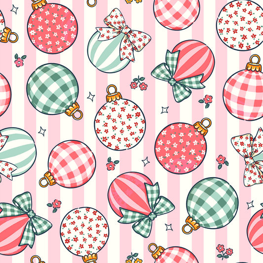 (MID OCTOBER PRE-ORDER) Christmas-Gingham & Stripe Ornaments (TALL ONLY)