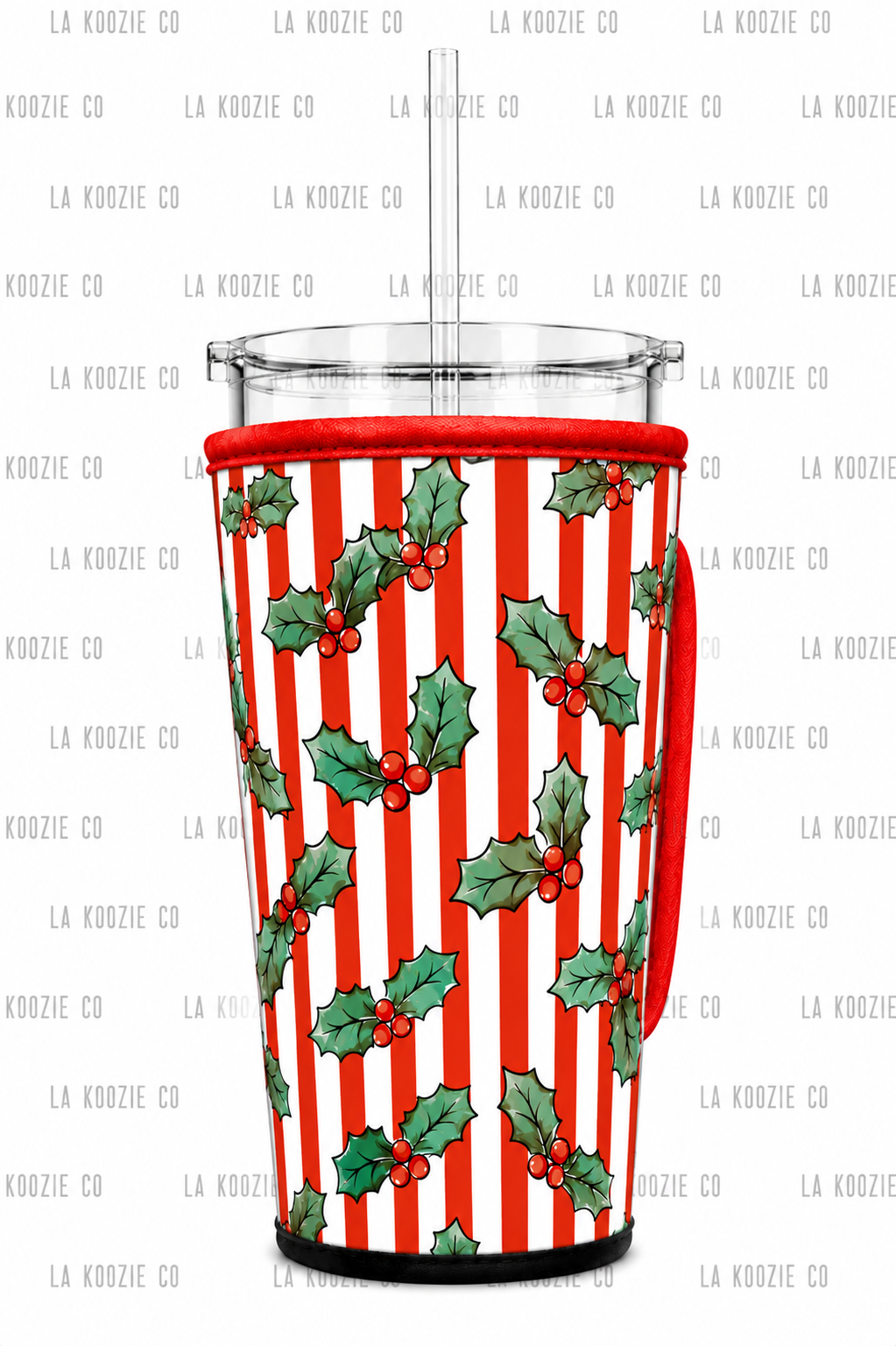 (MID OCTOBER PRE-ORDER) Christmas-Red Stripes & Holly (TALL ONLY)