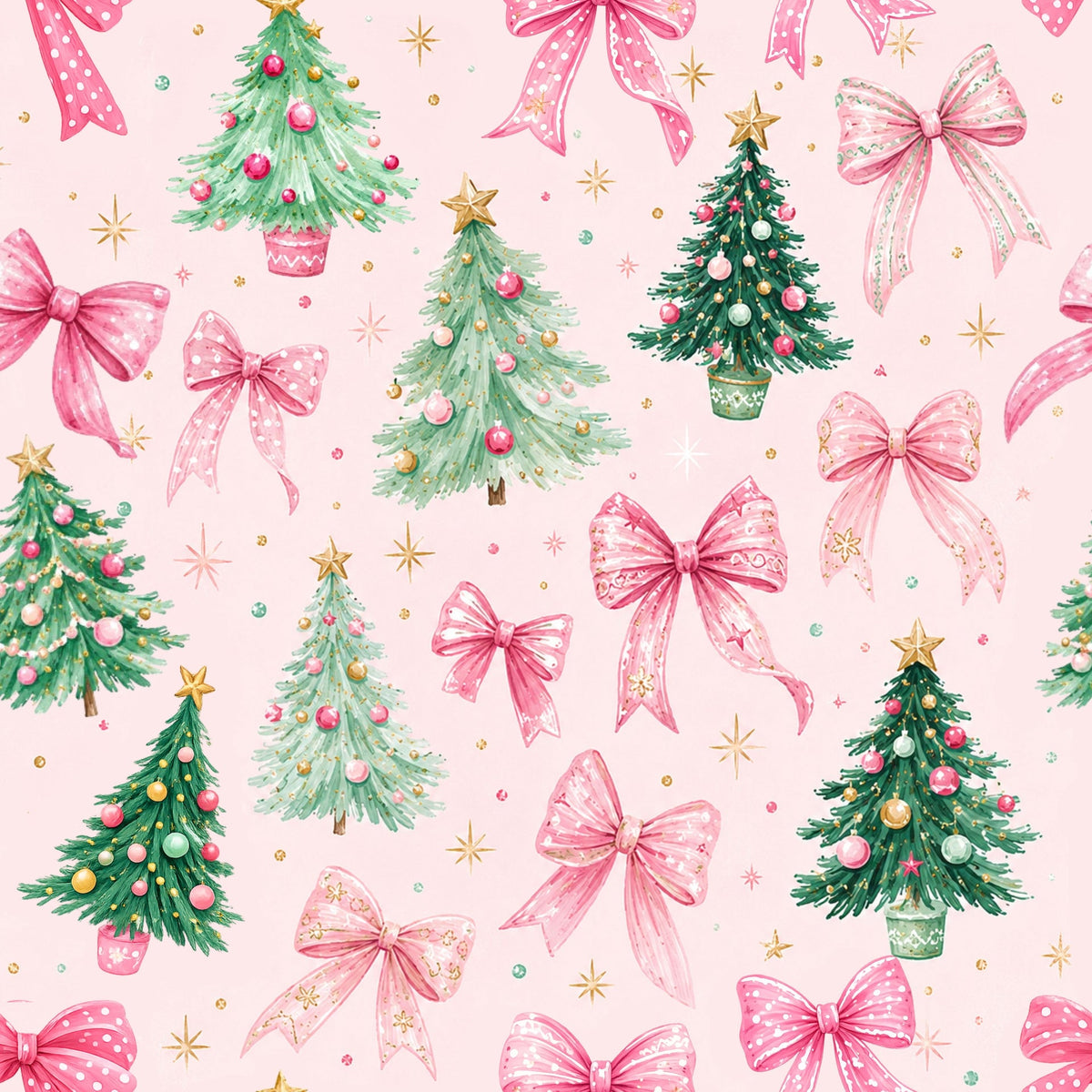 (MID OCTOBER PRE-ORDER) Christmas-Pink Bows Christmas Trees (TALL ONLY)