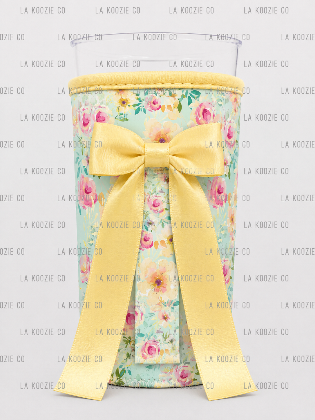 (EARLY SEPTEMBER PRE-ORDER) MINT FLORAL with Yellow Bow (TALL ONLY)