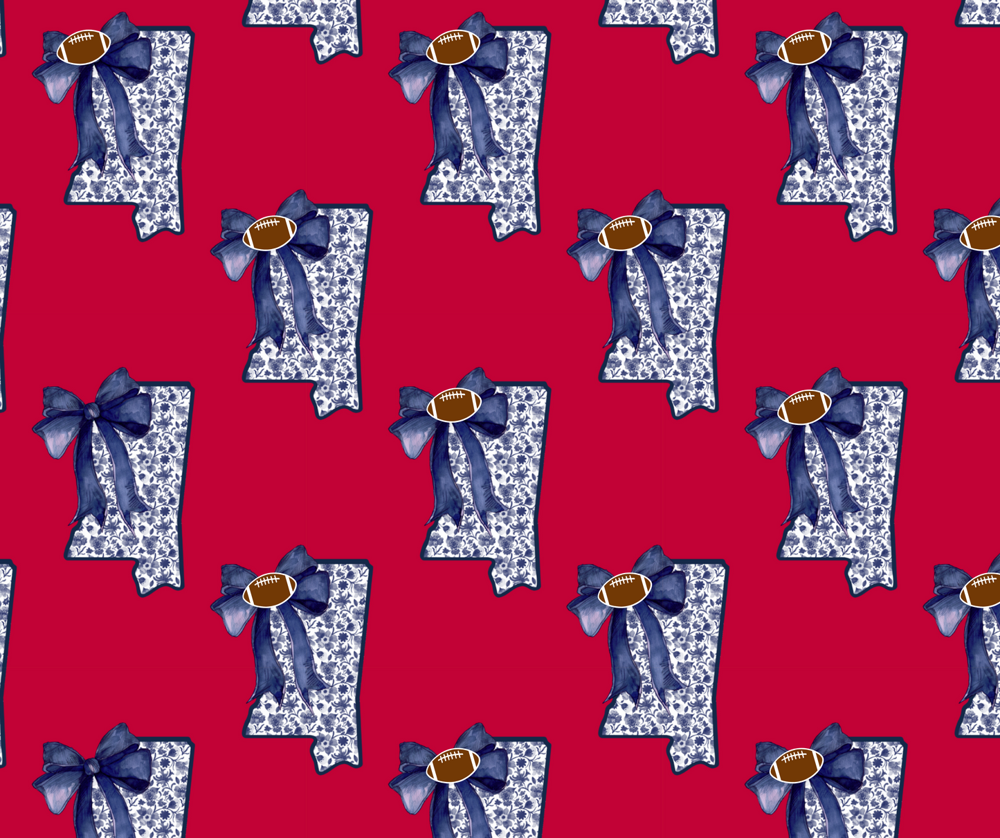 Red & Blue MS STATEWITH BOW TALL