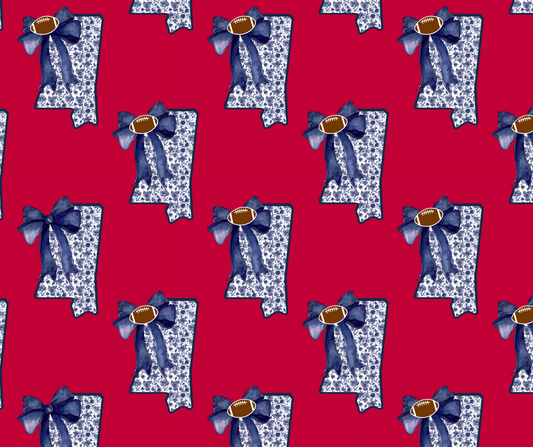 Red & Blue MS STATEWITH BOW TALL