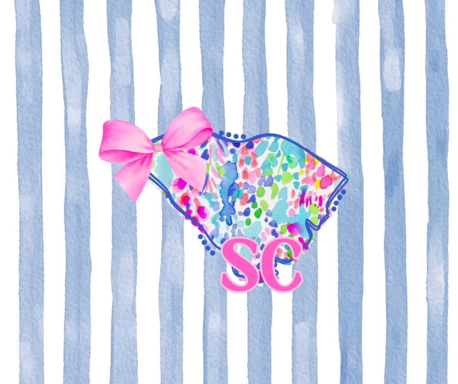 State-South Carolina Stripes & Bows (TALL)  RETAIL