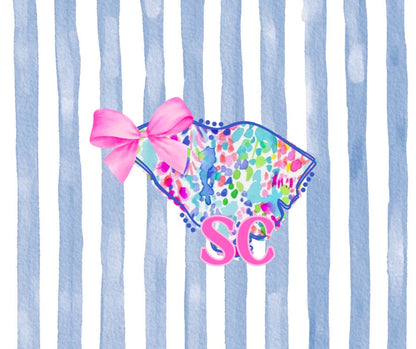 State-South Carolina Stripes & Bows (TALL)  RETAIL