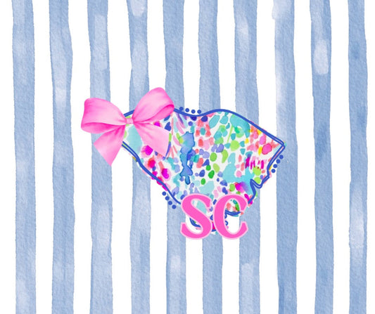 State-South Carolina Stripes & Bows (TALL ONLY)