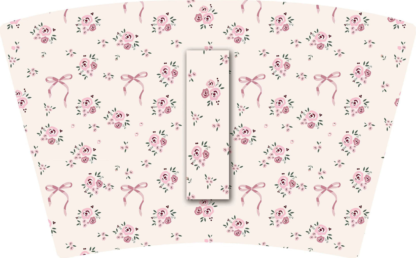 (EARLY SEPTEMBER PRE-ORDER) DAINTY PINK ROSES & BOWS with Pink Bow   (TALL ONLY)