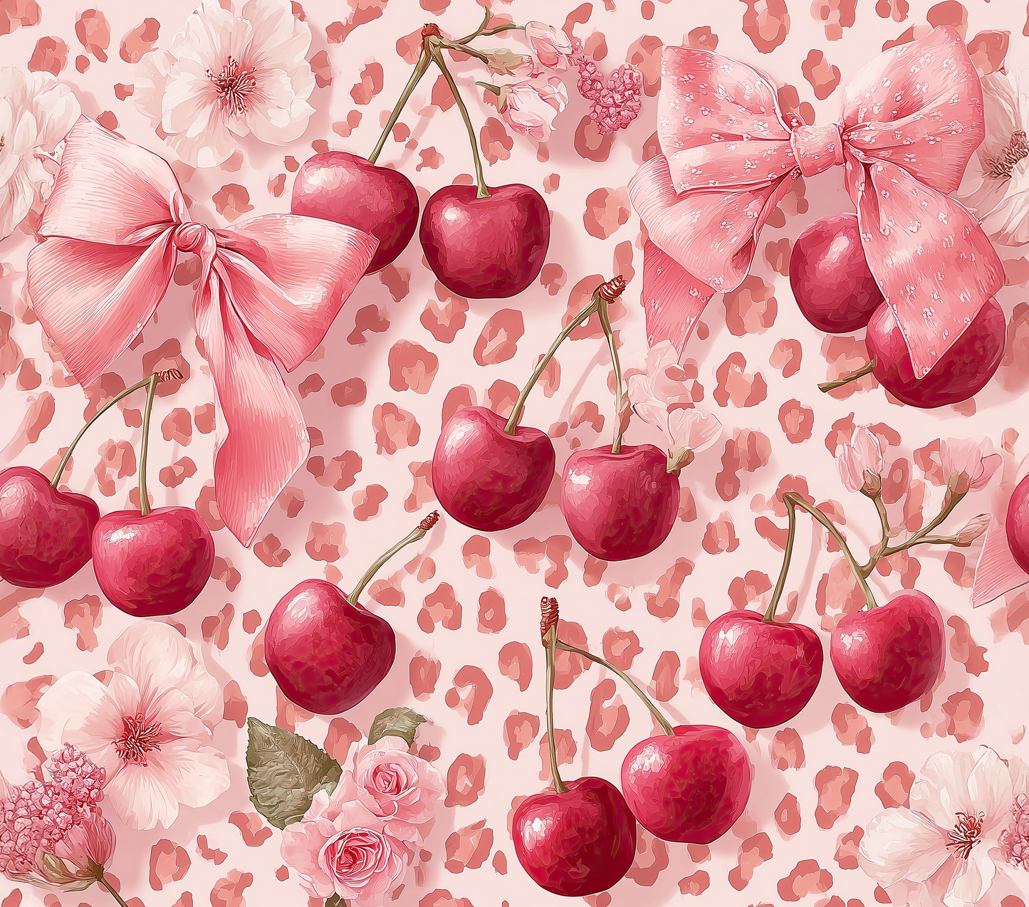 (MID JUNE PRE-ORDER)  PINK LEOPARD RED CHERRY (TALL ONLY)