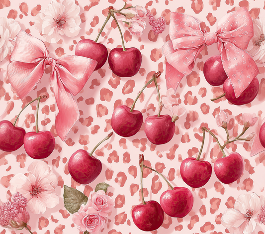 (MID JUNE PRE-ORDER)  PINK LEOPARD RED CHERRY (TALL ONLY)