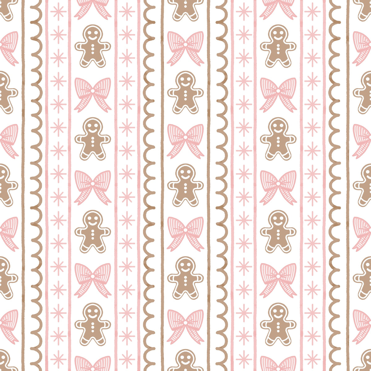 (MID OCTOBER PRE-ORDER)  Gingerbread men & Pink Bows (TALL ONLY)