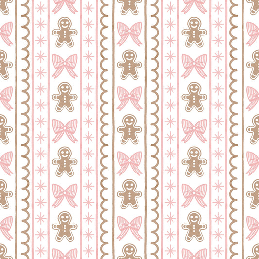 (MID OCTOBER PRE-ORDER)  Gingerbread men & Pink Bows (TALL ONLY)