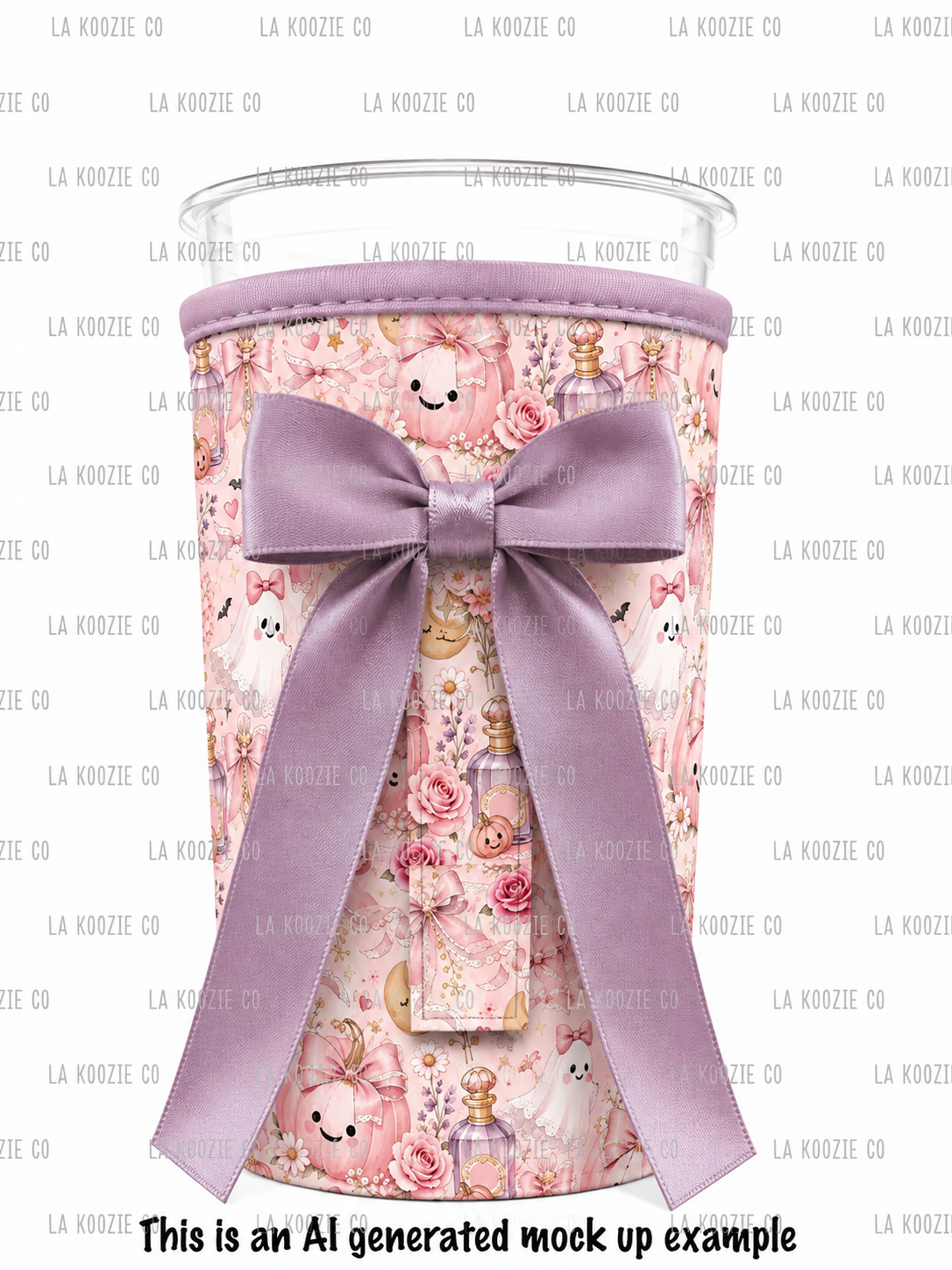 (EARLY SEPTEMBER PRE-ORDER) GIRLY PUMPKINS & GHOSTS with Lavender Bow (TALL ONLY)