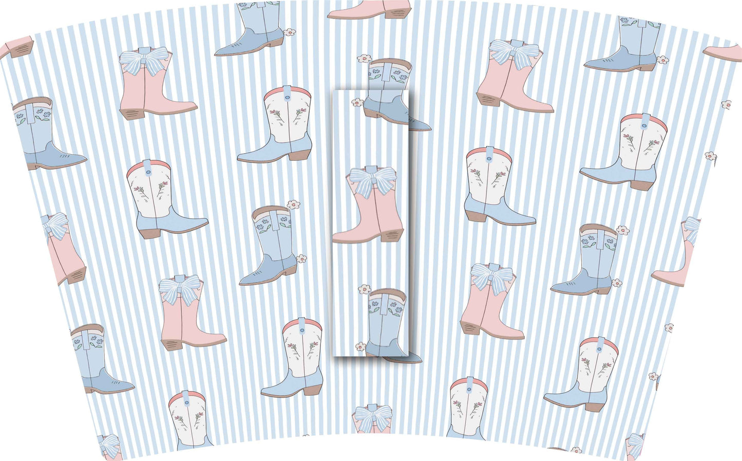 (MID JUNE PRE-ORDER)BOOTS & STRIPES BLUE & PINK (TALL ONLY)