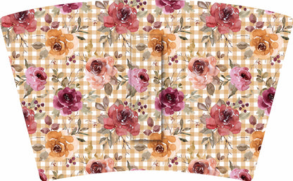 FALL-Gingham Watercolor Roses TALL