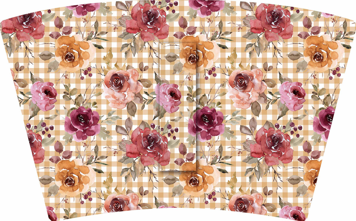 (MID OCTOBER PRE-ORDER)FALL-Gingham Watercolor Roses TALL