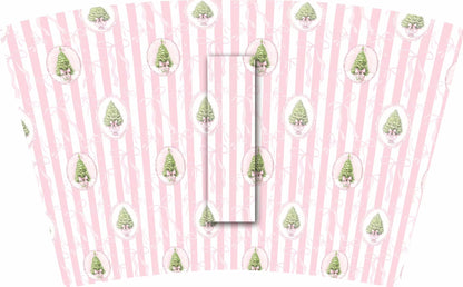 PINK STRIPES & TREE CAMEO (TALL)