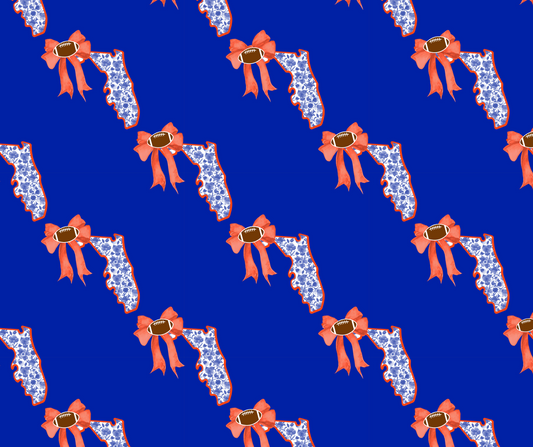 Blue & Orange FL STATE WITH BOWS TALL