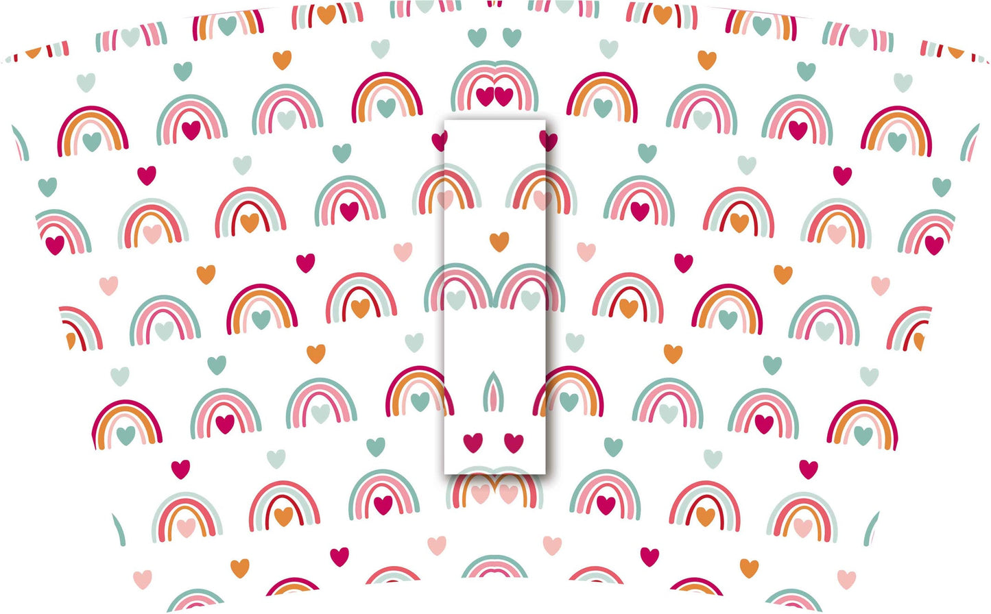 (EARLY SEPTEMBER PRE-ORDER) HEARTS & RAINBOWS with Pink Bow (TALL ONLY)