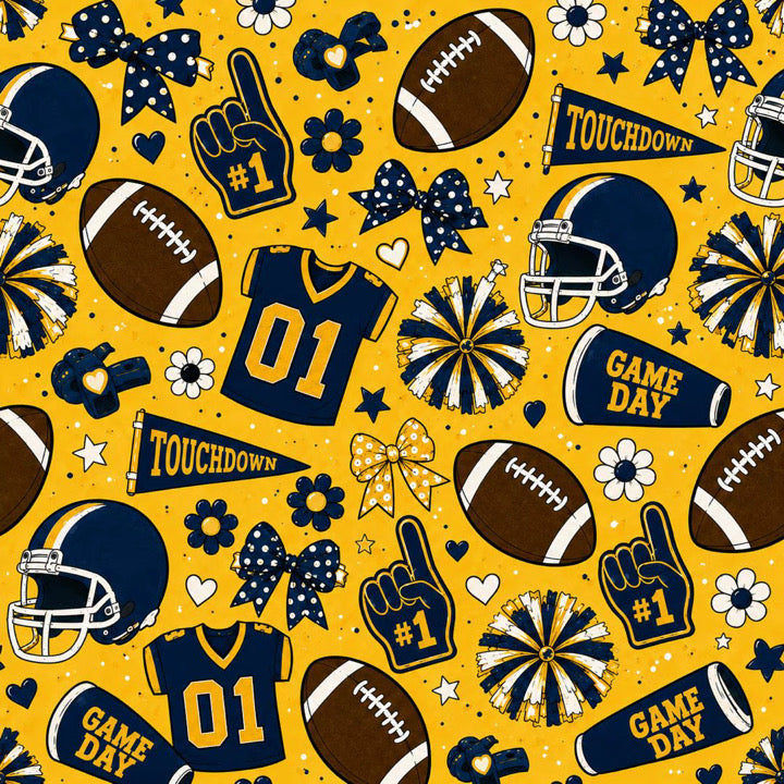 (MID OCTOBER PRE-ORDER) Football-Gold & Navy   (TALL ONLY)