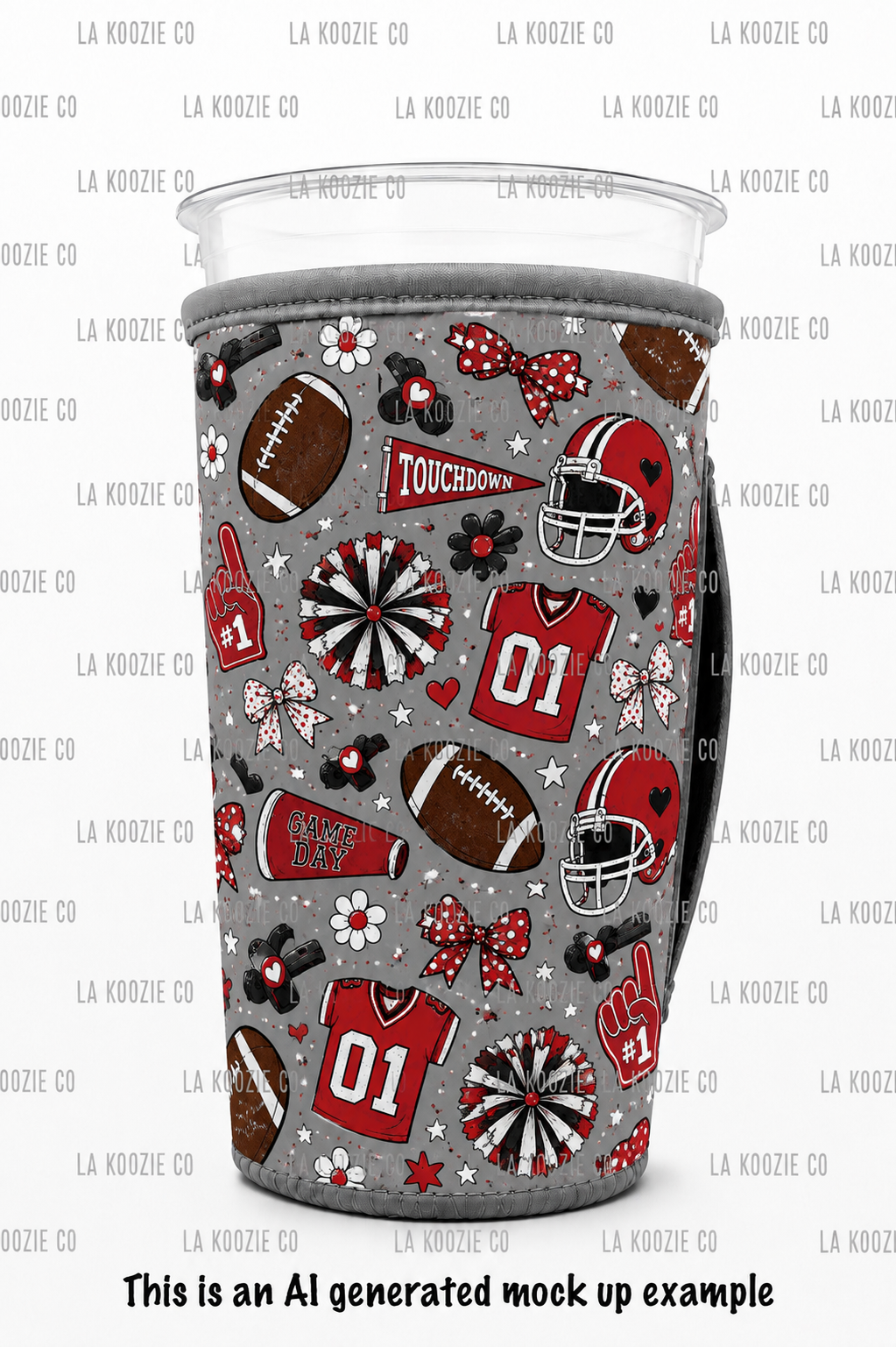 (EARLY SEPTEMBER PRE-ORDER)RED & BLACK  FOOTBALL (TALL ONLY)