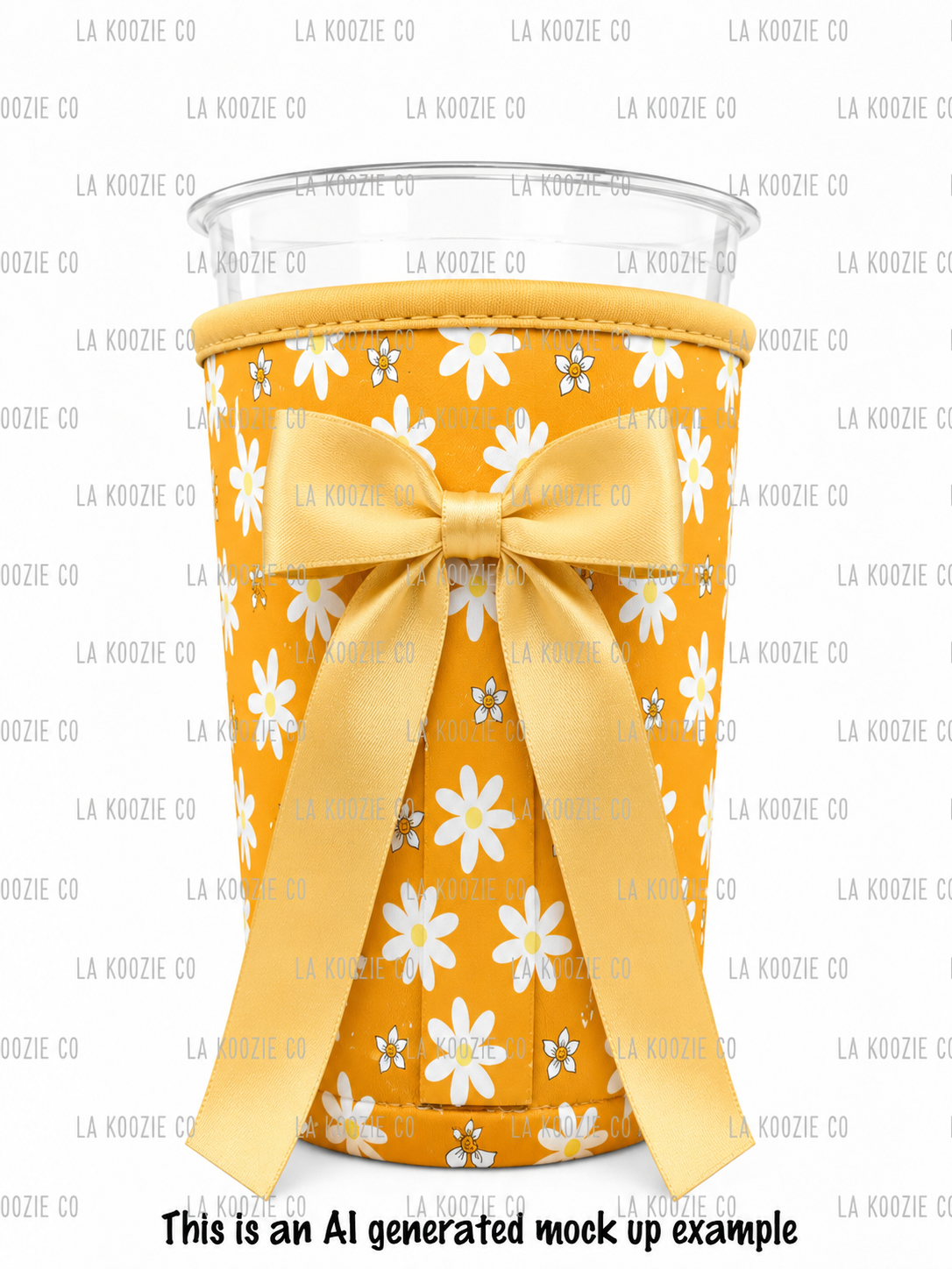 (EARLY SEPTEMBER PRE-ORDER) ORANGE WHITE DAISIES with Yellow Bow (TALL ONLY)