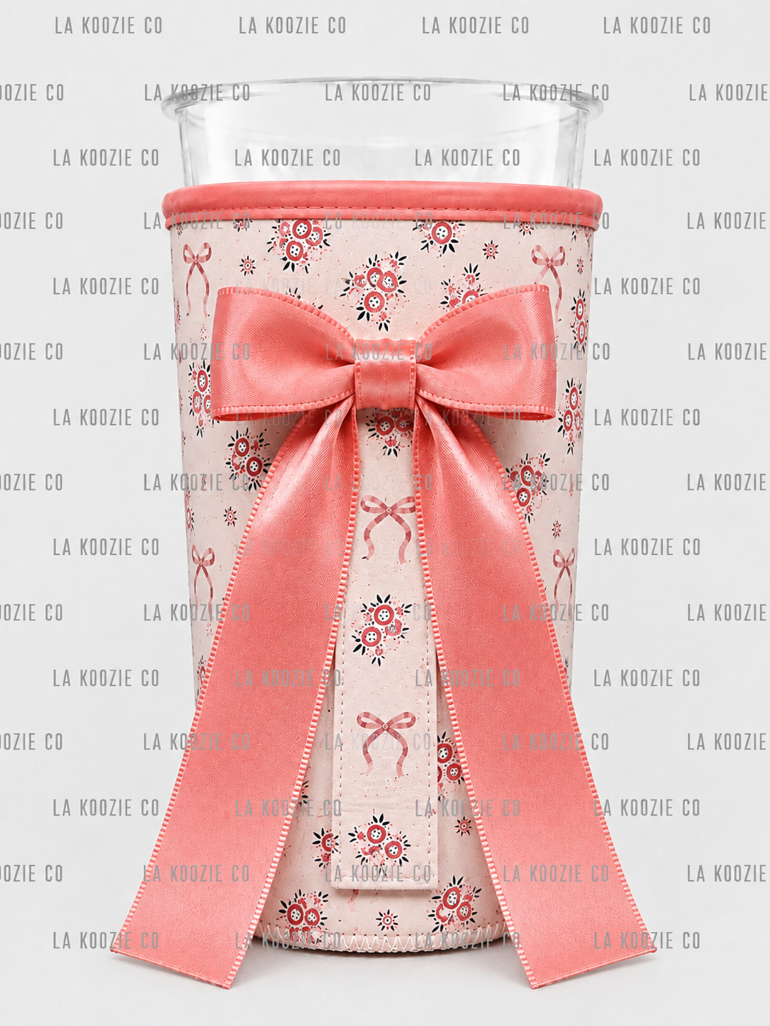 (EARLY SEPTEMBER PRE-ORDER) DAINTY PINK ROSES & BOWS with Pink Bow   (TALL ONLY)