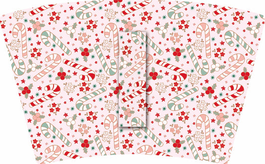 Christmas Pink Floral Candy Canes TALL & KIDS