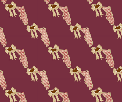 Maroon & Gold FL STATE WITH BOW Maroon & Gold TALL RETAIL