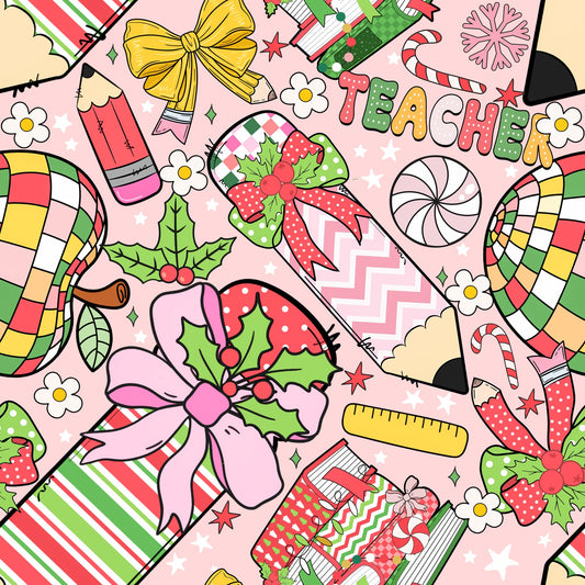 (MID OCTOBER PRE-ORDER) Teacher Retro Christmas  (TALL ONLY)