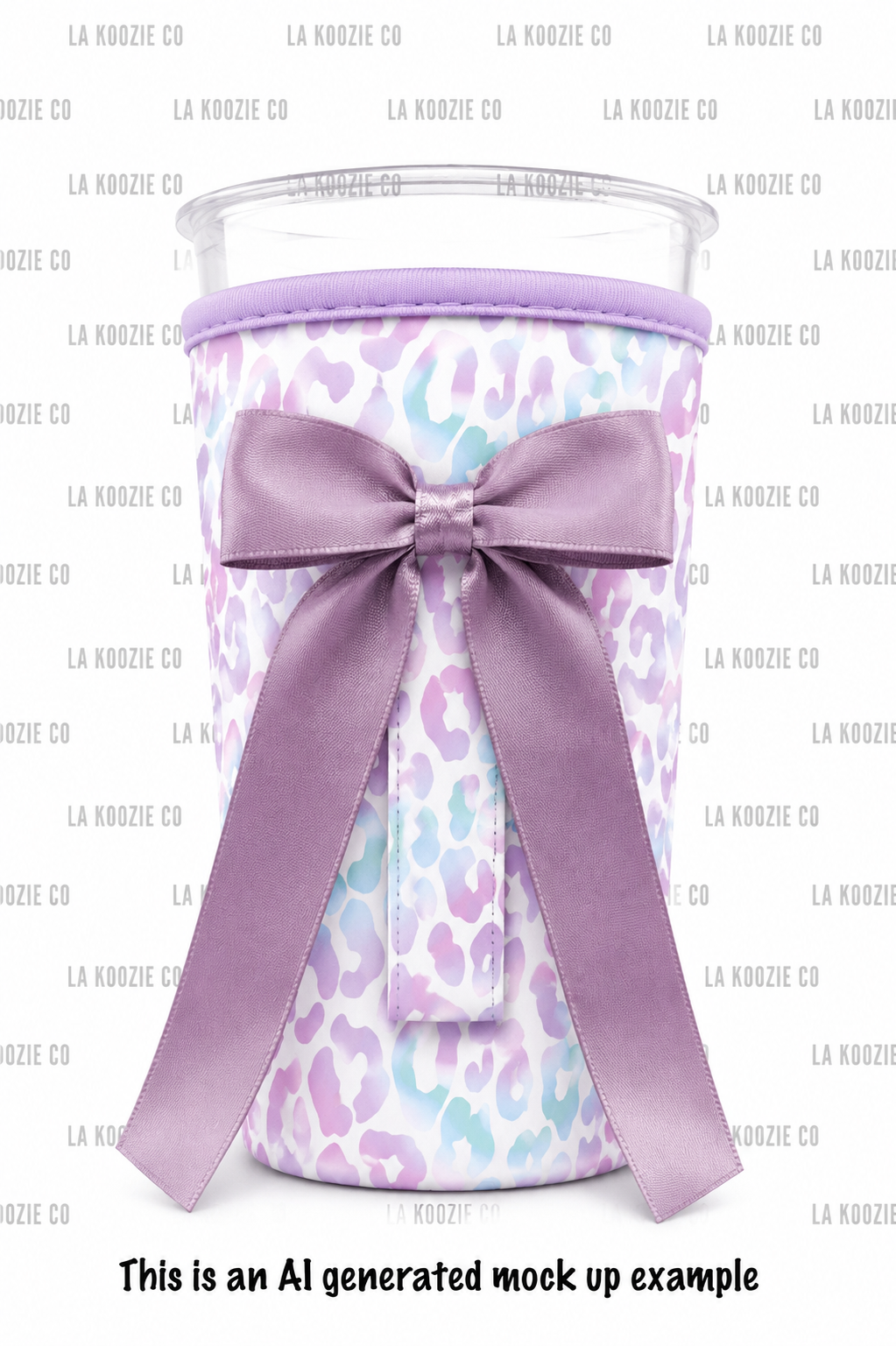 (EARLY SEPTEMBER PRE-ORDER) LAVENDER BLUE LEOPARD with Lavender Bow  (TALL ONLY)