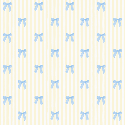 (MID JUNE PRE-ORDER) YELLOW STRIPES WITH BLUE BOWS (TALL ONLY)