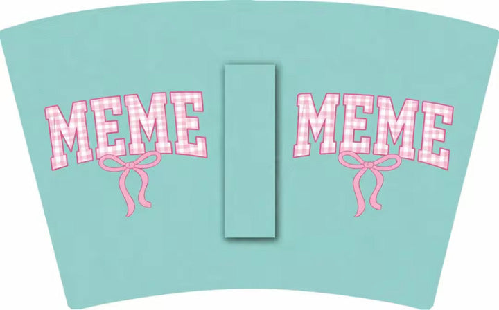 Teal with Pink MEME & Bow