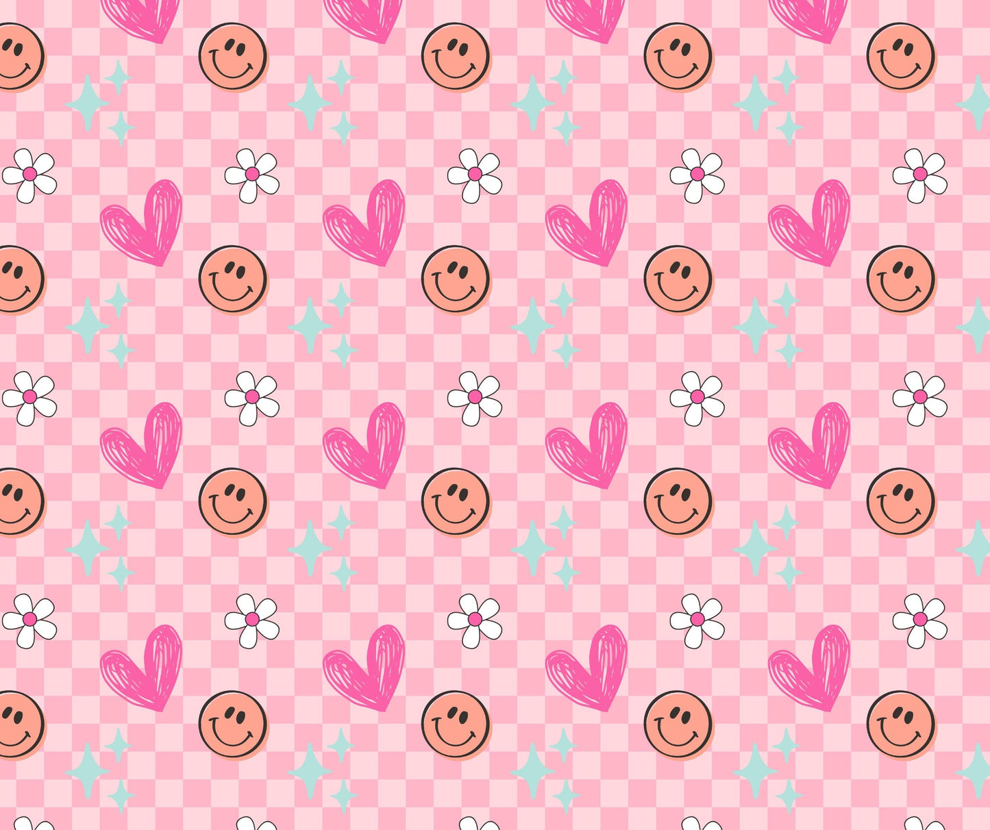 LM-
PINK CHECKER HEARTS & SMILEY    (TALL ONLY)