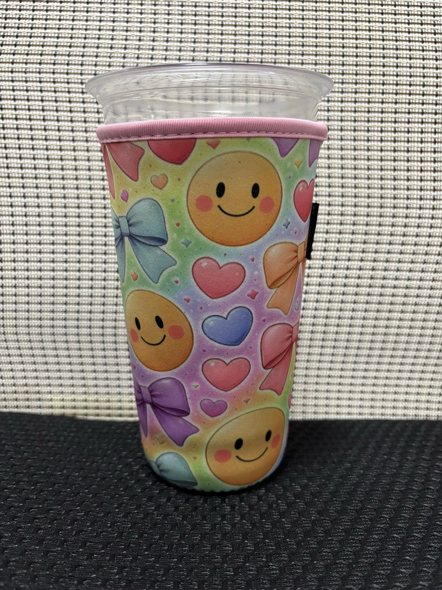 Rainbow Smiley Faces, hearts & Bows
