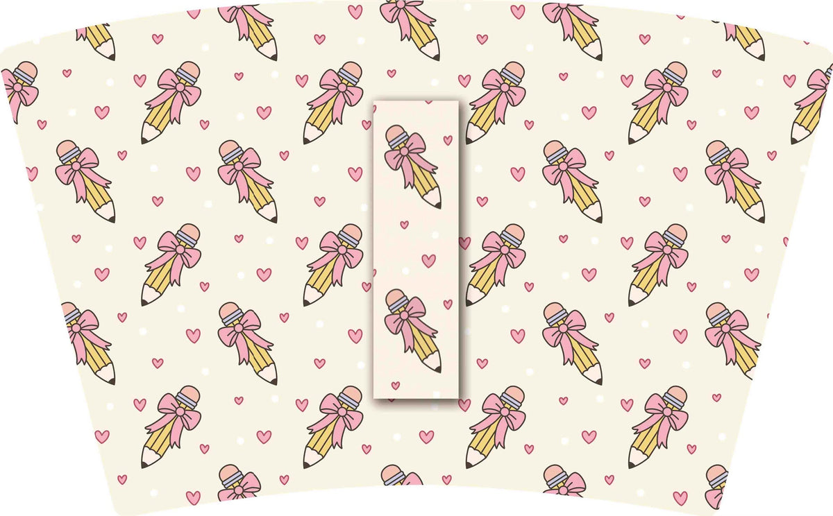 (MID OCTOBER PRE-ORDER) Teacher-Pencils, bows & hearts (TALL ONLY)