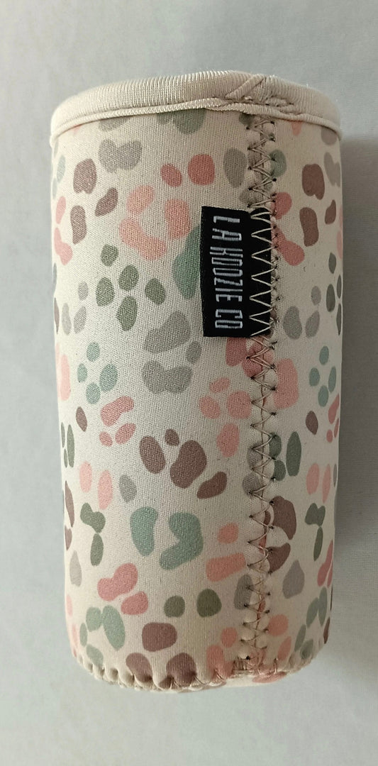 Tall Slim Can Koozie-Muted Leopard
