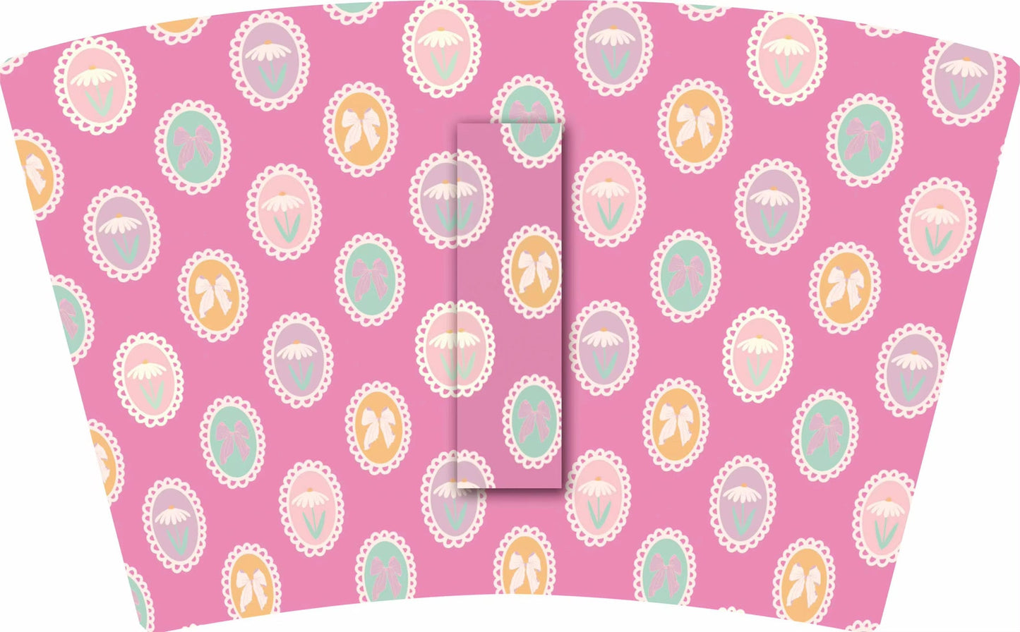 BRIGHT PINK CAMEO BOWS & FLOWERS (TALL ONLY)