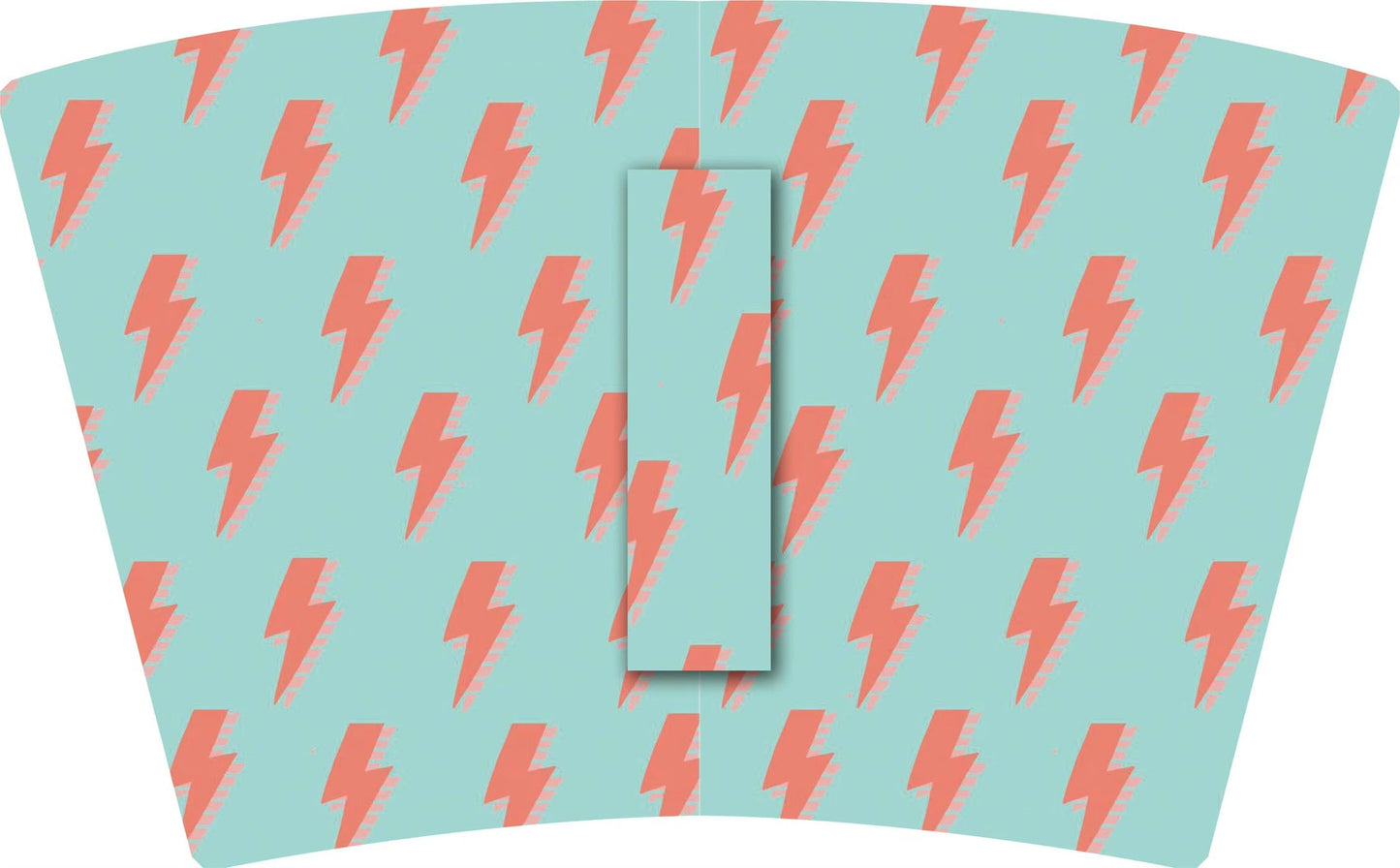 TEAL W/CORAL LIGHTENING  (TALL)  RETAIL